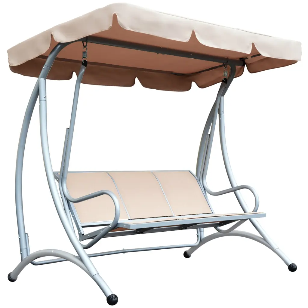 Outsunny 3 Seat Outdoor Porch Swing Chair Patio Swing Glider Adjustable Canopy aosom business