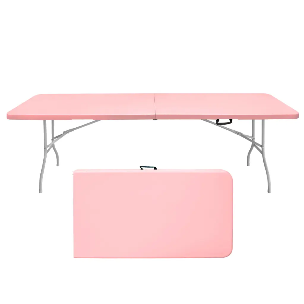 8Ft Pink Folding Table Camping, Picnics, and Parties mgsport