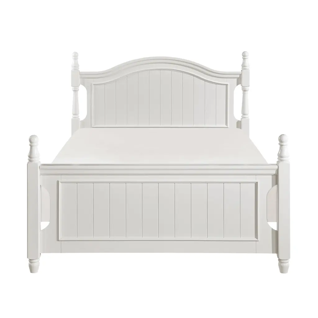 Classic White Finish 1Pc Full Dimensions Poster Bed Timberen Traditional Bedro kanepe