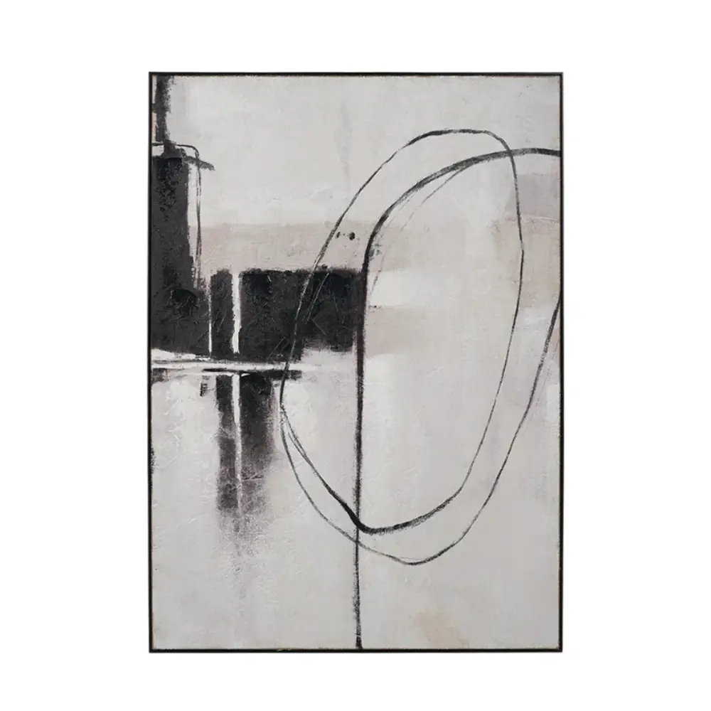 Abstract Canvas - Monochrome Ebony Frame