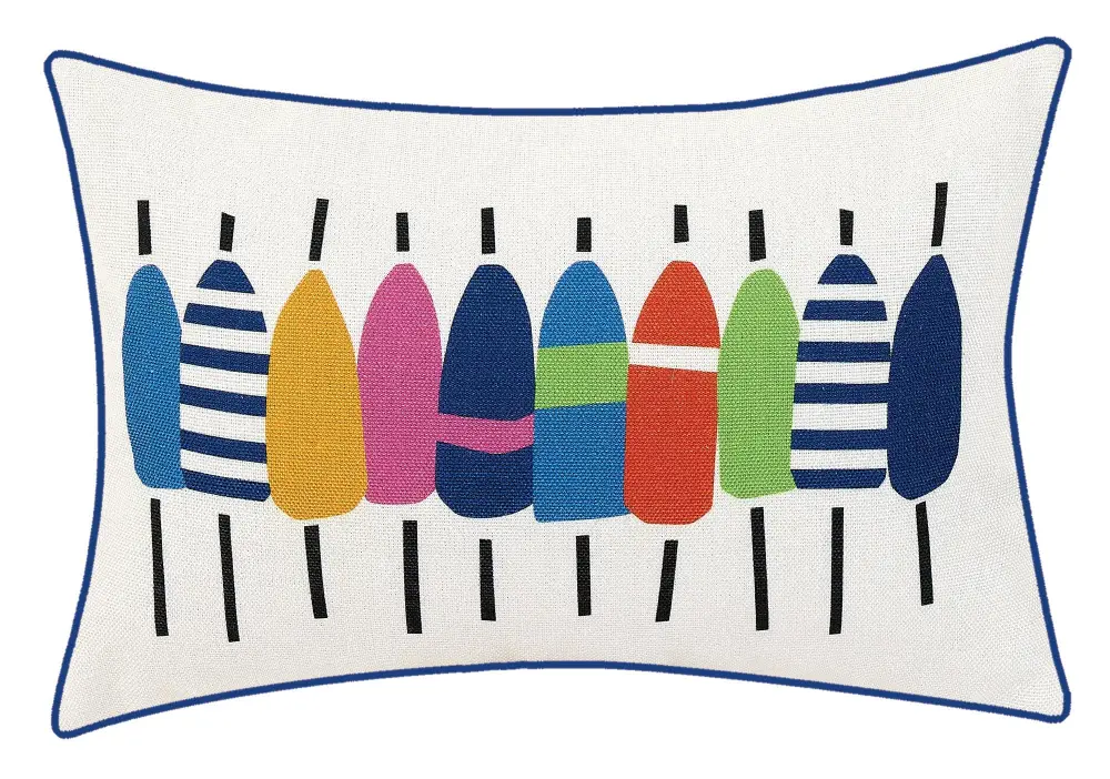 Multi Colored Buoy Indoor/Outdoor Printed Pillow