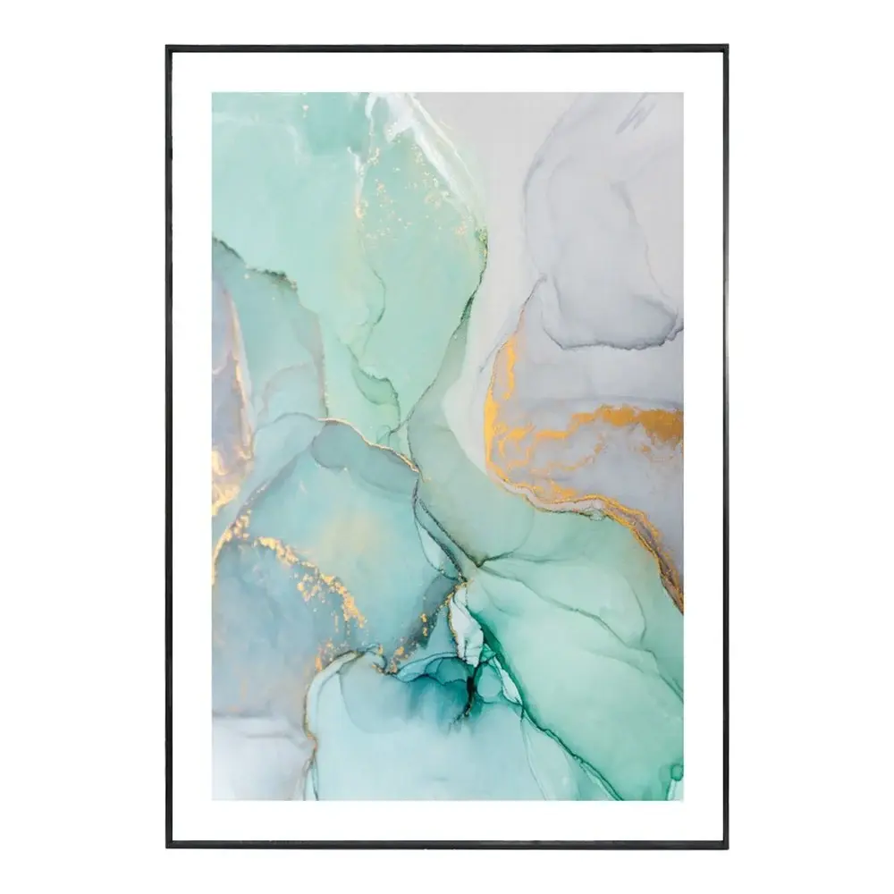 Vintage Style Aqua Vermeil Print