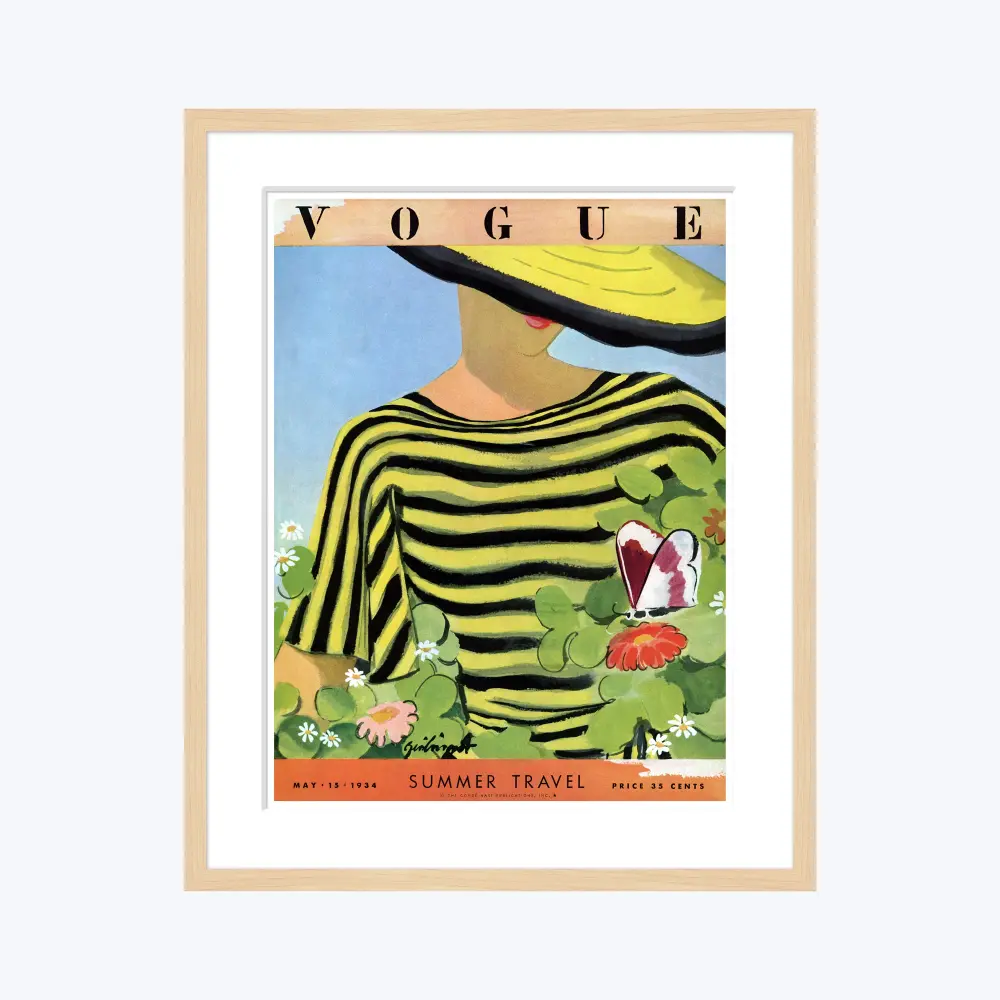 Vintage Vogue Cover, "Woman Looking at Butterfly", Alix Zeilinger