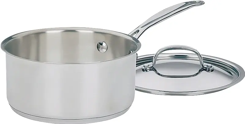 Cuisinart Chef's Iconic 719-18 Sauce Pan Cover, 2 qt Capacity, Aluminum, Polished Mirror, Riveted Handle