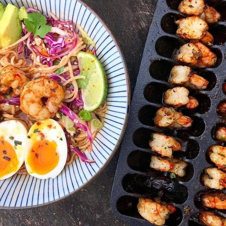 Outset Shrimp Grill Pan, Cast Iron