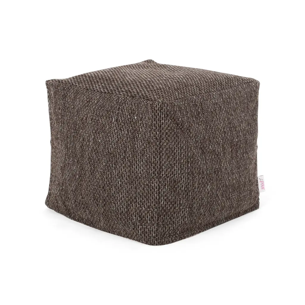 Naima Contemporary Material Square Pouf Dark Brown bazar