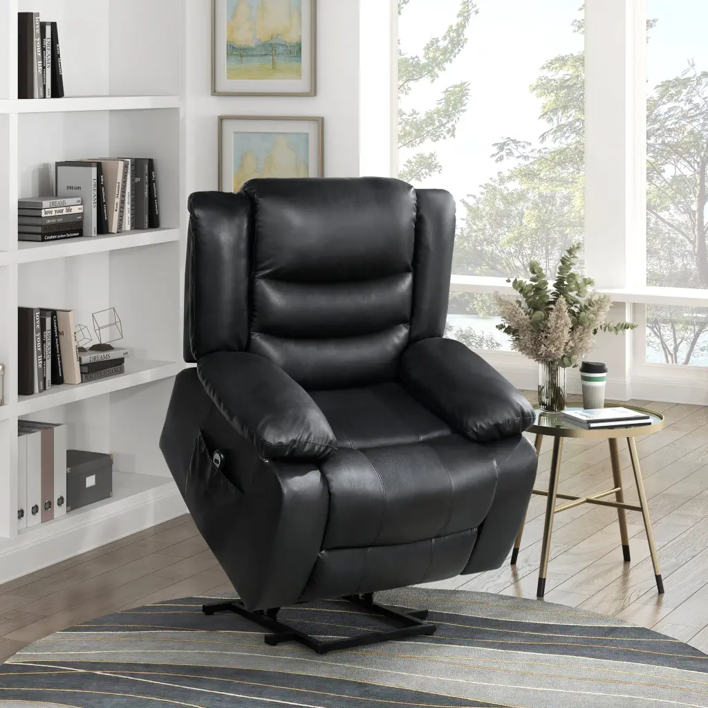 Modern Living Room 1Pc Power Lift Recliner Chair Faux Leather Upholstered kanepe