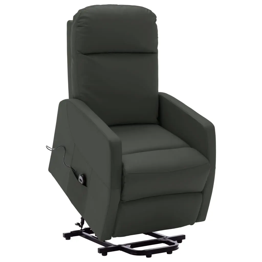 Power Lift Massage Recliner Chair Anthracite Faux Leather Electric Recliner