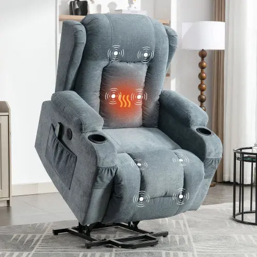 Power Lift Recliner Chair Heat and Massage Elderly vanbow chair