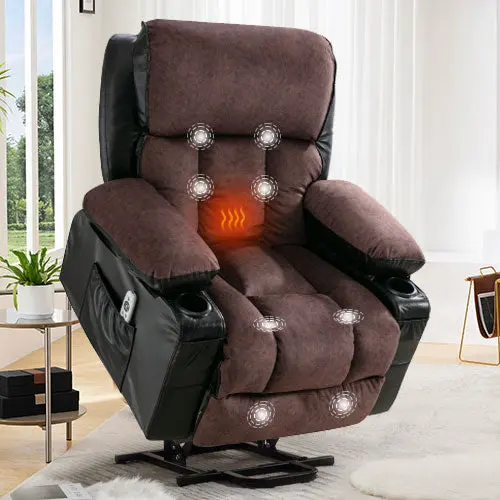 Power Lift Recliner Chair Elderly Heat and Massage - Electric Reclining Sofa Seniors vanbow