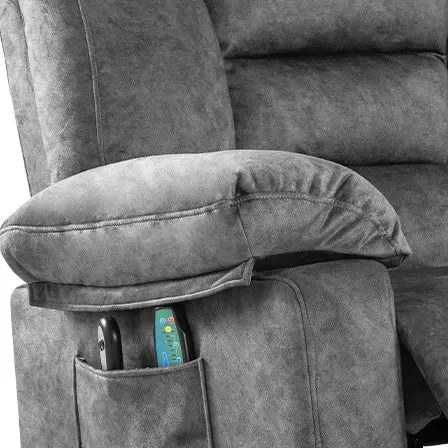 Power Lift Recliner Chair Sofa Elderly Massage Grey Velvet w1403