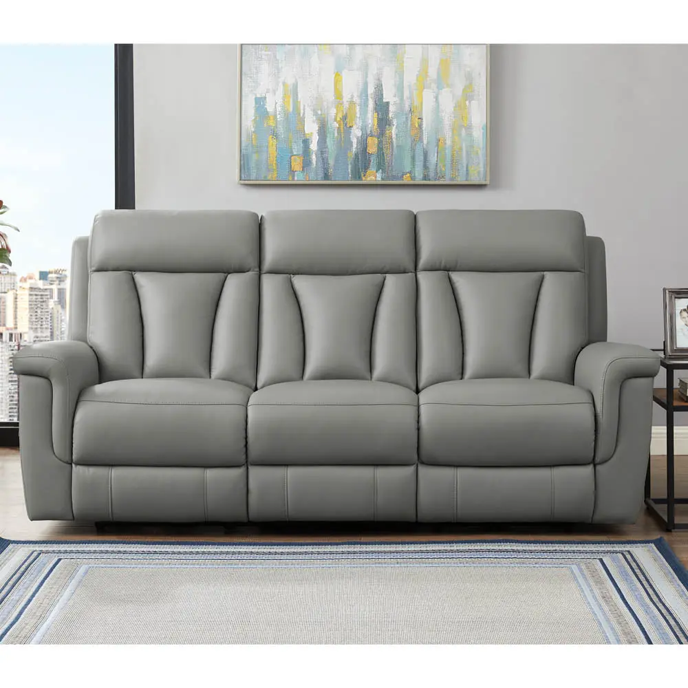 Rhapsody Power Zero Gravity Reclining Sofa Shiny Metal Grey Memory Foam hydeline furniture