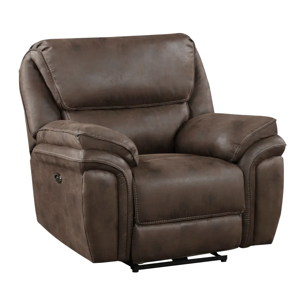Plush Modern Design Living Room Power Reclining Chair Brown Microfiber kanepe