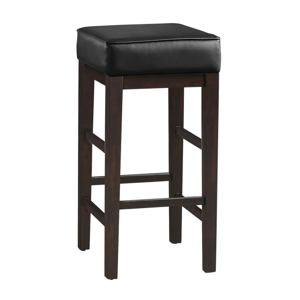 Transitional Black Faux Hide Seat 29 Inch Pub Height Stools Set 2 Bar Stools kanepe