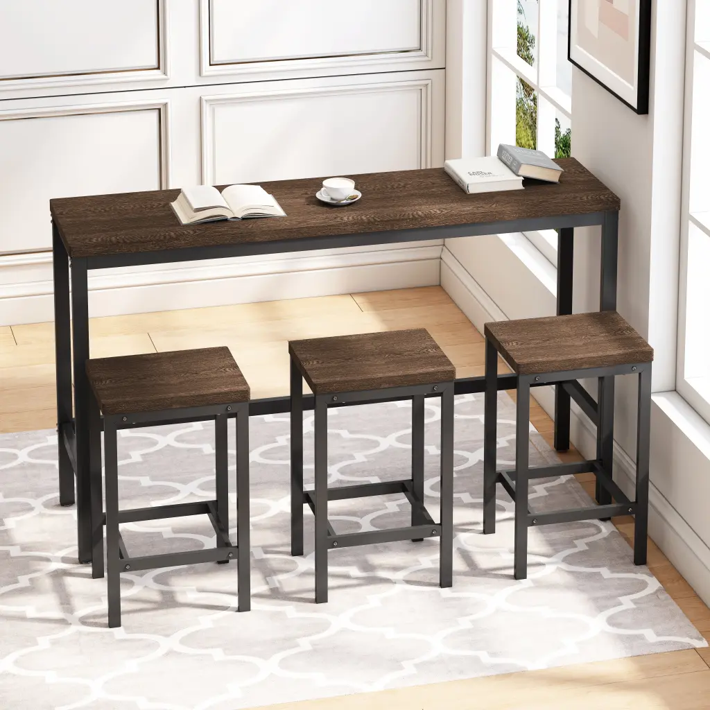 Modern Design Kitchen Dining Pub Table Long Dining Table Set spribung