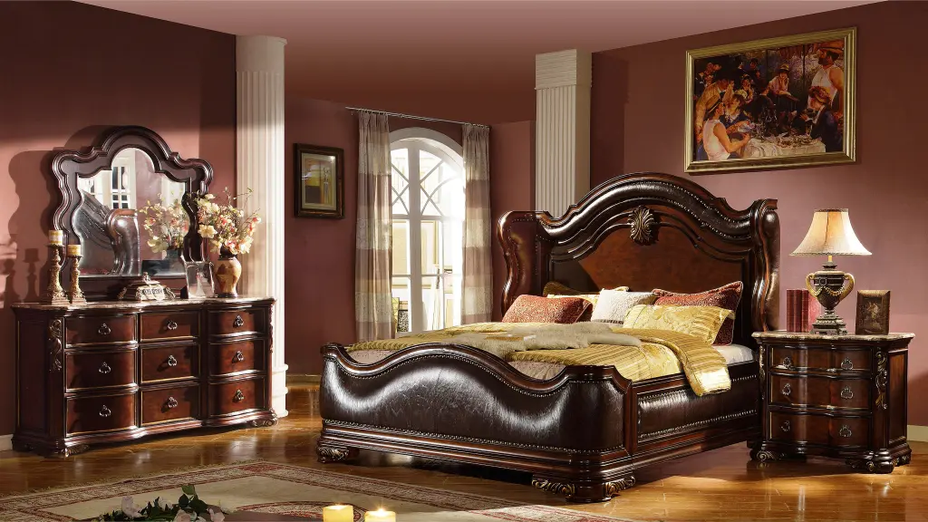 Queen 4-Piece Bedroom Set Dark Walnut Timber, Box Spring Not Required galaxy home furnishings