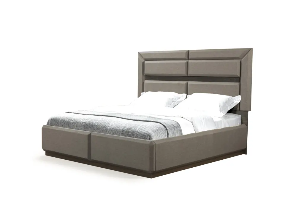 Dunhill Modern Style Queen Bed Brown Timber Frame Box Spring galaxy home furnishings