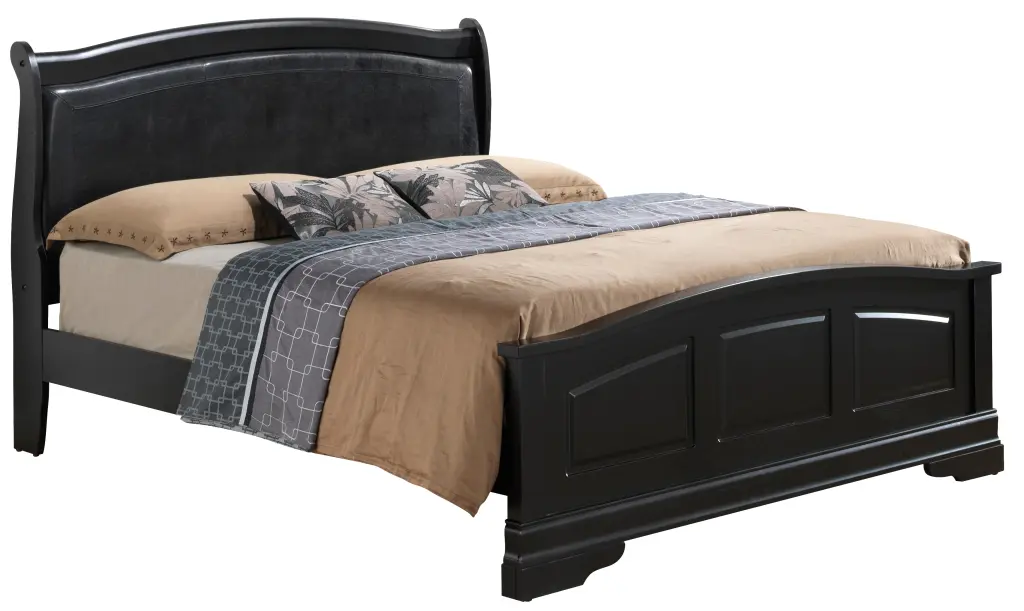 Louis Phillipe G3150C QB2 Queen Bed Black Particle Board glory furniture