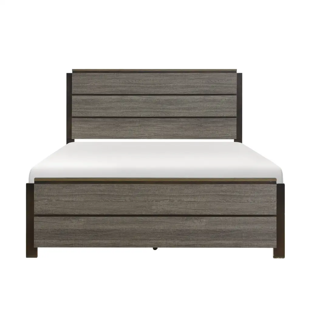 Contemporary Styling Bedroom Furniture 1Pc Queen Bed Antique Gray kanepe