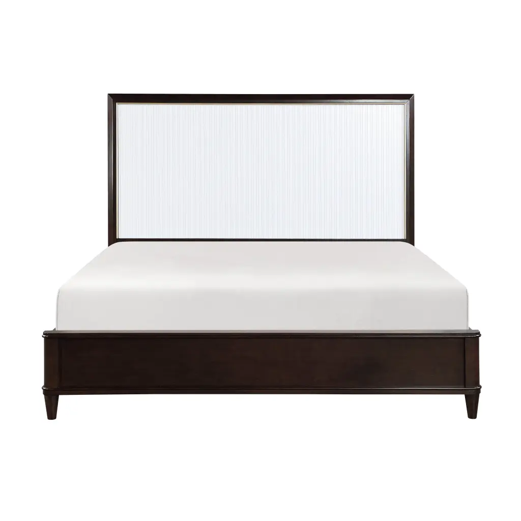 Contemporary White and Cherry Finish Queen Bed Panel Headboard kanepe