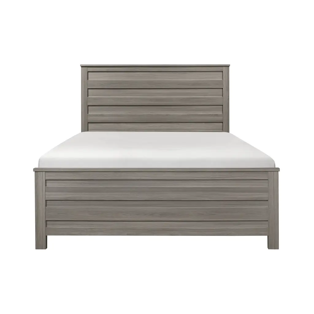 Dark Gray Finish Transitional Queen Bed Industrial Rustic Modern Style kanepe