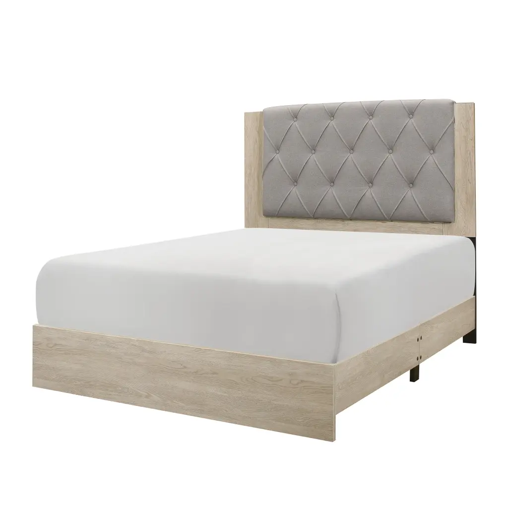Modern Design Bedroom Furniture Cream Finish Queen Bed B kanepe