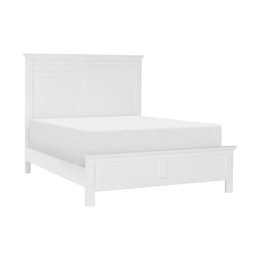 White Finish Queen Bed Transitional Style Timberen Bedroom Home Decor 1Pc Modern Bed Frame kanepe