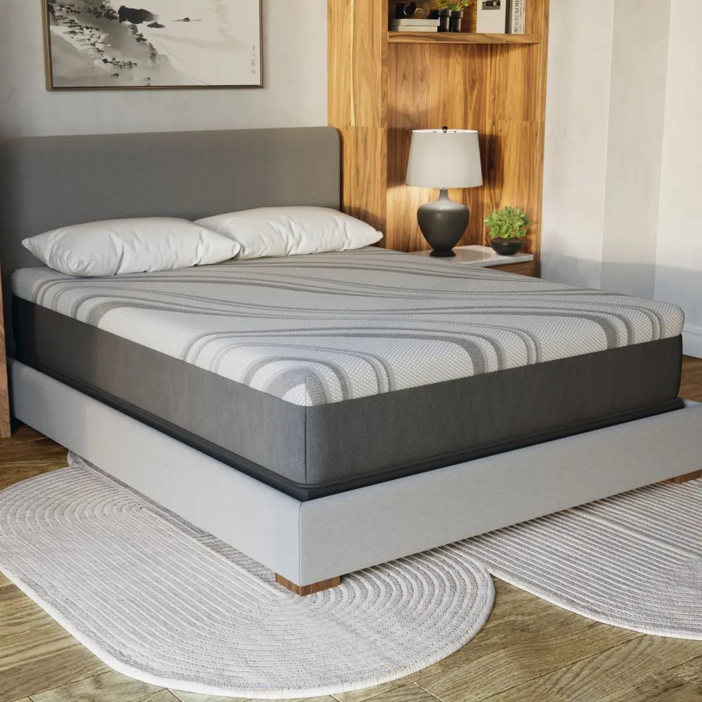 Bib NL 12" Pro Gel Hybrid Medium Queen Gray Memory Foam Material Queen Size Mattress diamond mattress
