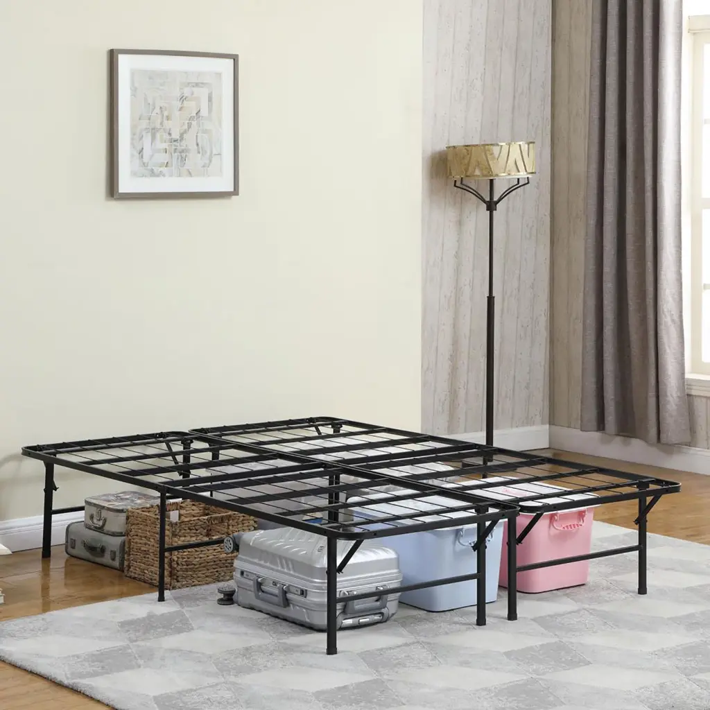 Black Queen Mattress Metal Bed Frame Contemporary Bedroom Set furniture max