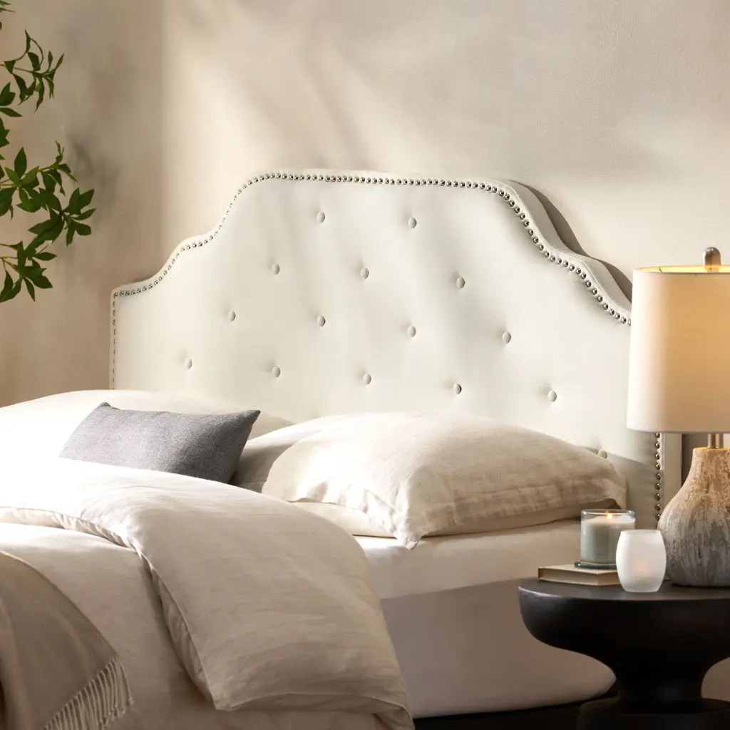 Queen & Full Dimensions Headboard Queen Ivory Material nh-sunfay