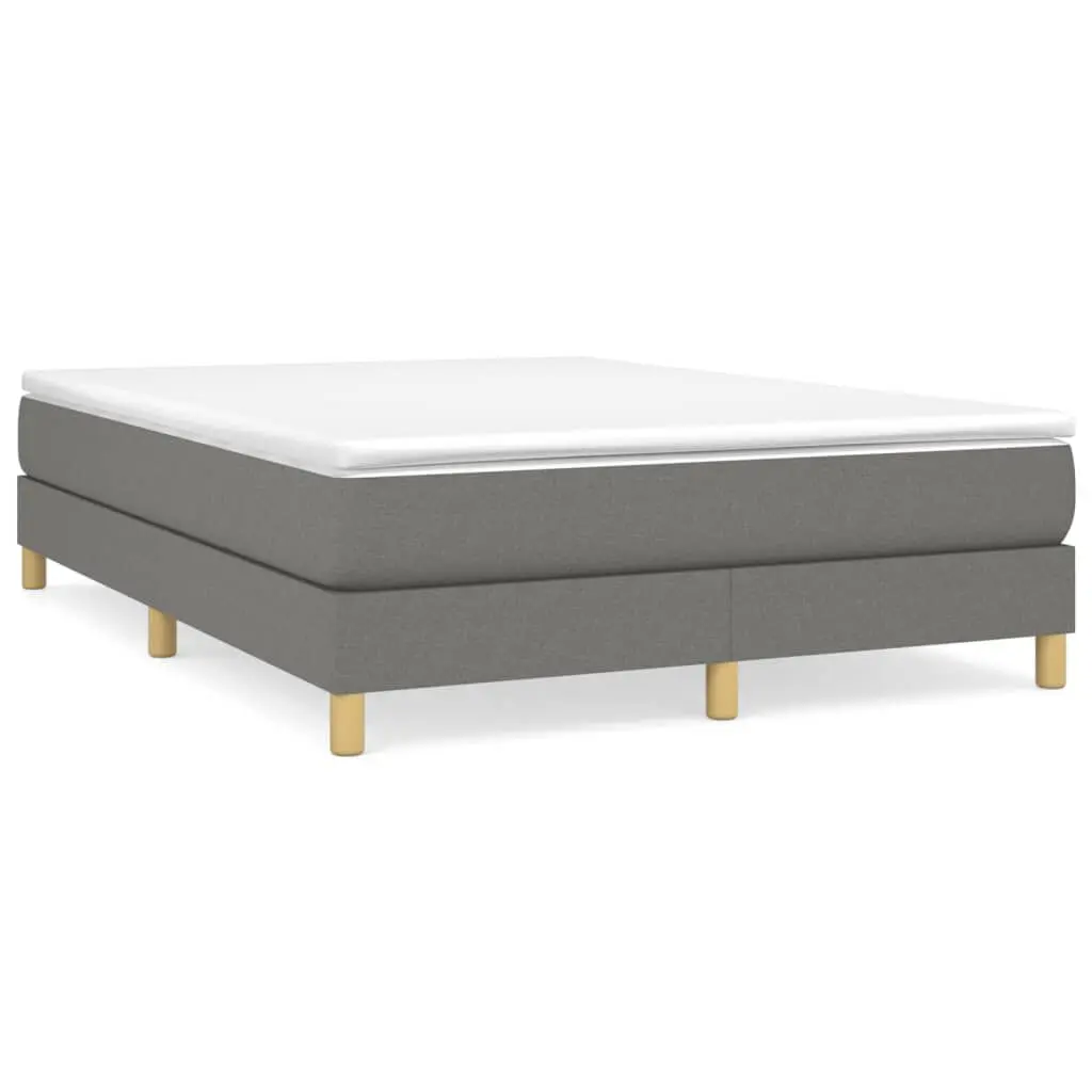 Bed Frame without Mattress Dark Gray Queen Fabric Platform Bed US Only