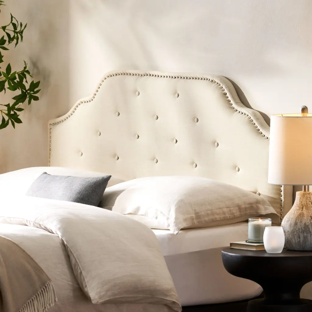 Queen Full Size Dimensions Headboard Beige Upholstered Bed Frame nh-sunfay
