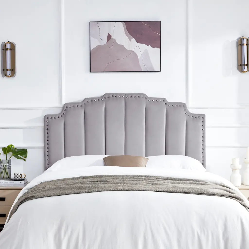 Mid Century Headboard Queen Dimensions Bed Velvet Upholstered Tufted xichen indoor furniture co.- ltd