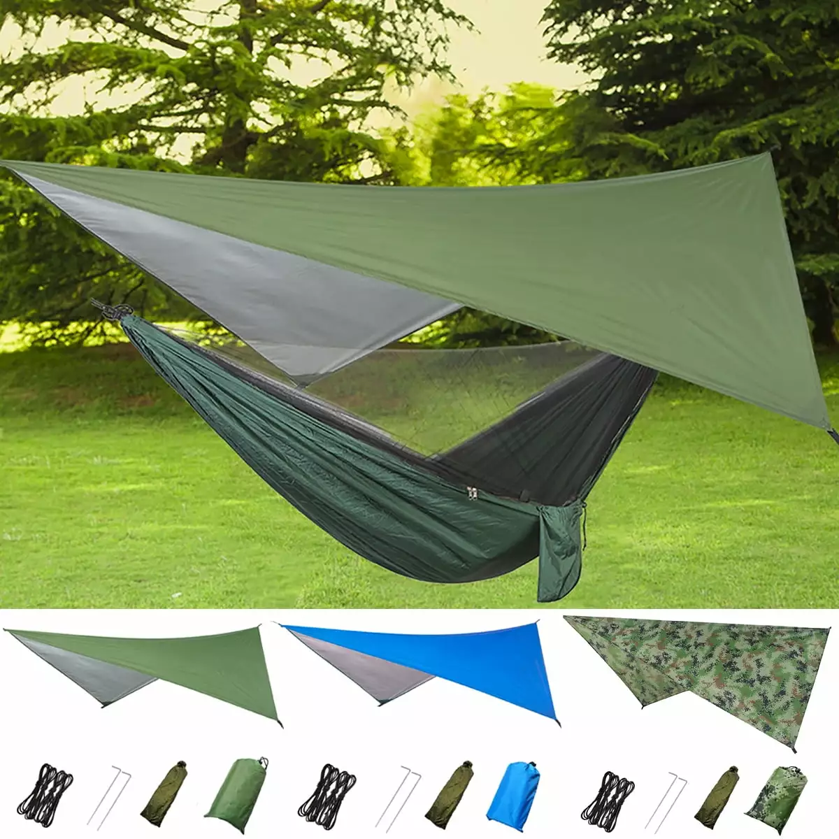 Walbest Hammock Polyester Rain Fly - Waterproof Tent Tarp Cover Camping, Backpacking & Outdoor Adventures