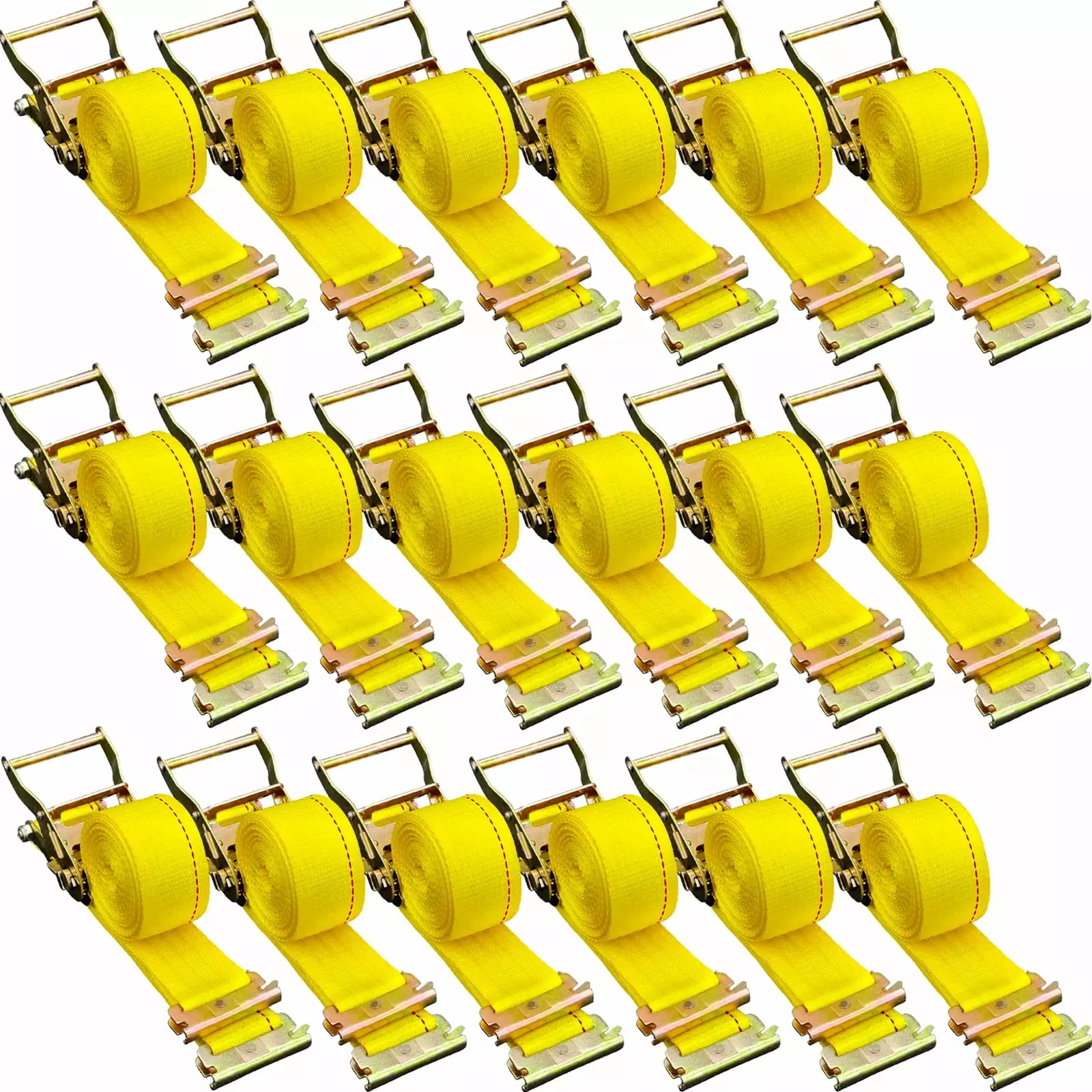 VEVOR E-Track Ratchet Strap 18 Pack 2 x 15 Feet 4400 lbs Breaking Strength Polyester Webbing Motorcycle and Trailer Loads