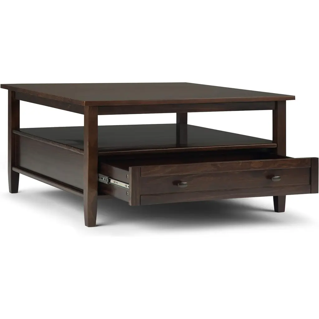 Cahya Woven Rattan Square Coffee Table Black Natural Texture HomeStock