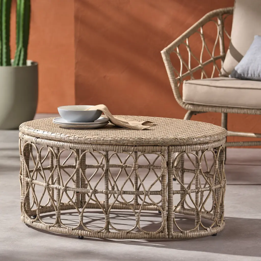 Bruce Coffee Table Brown Rattan nh-kisa
