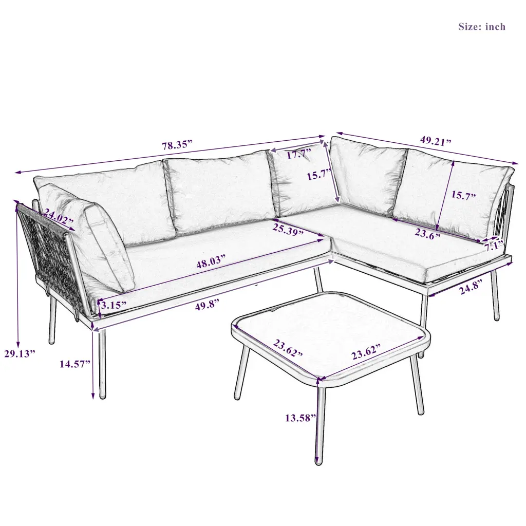 WF319076AAB Black Rattan Metal Outdoor Furniture rnb
