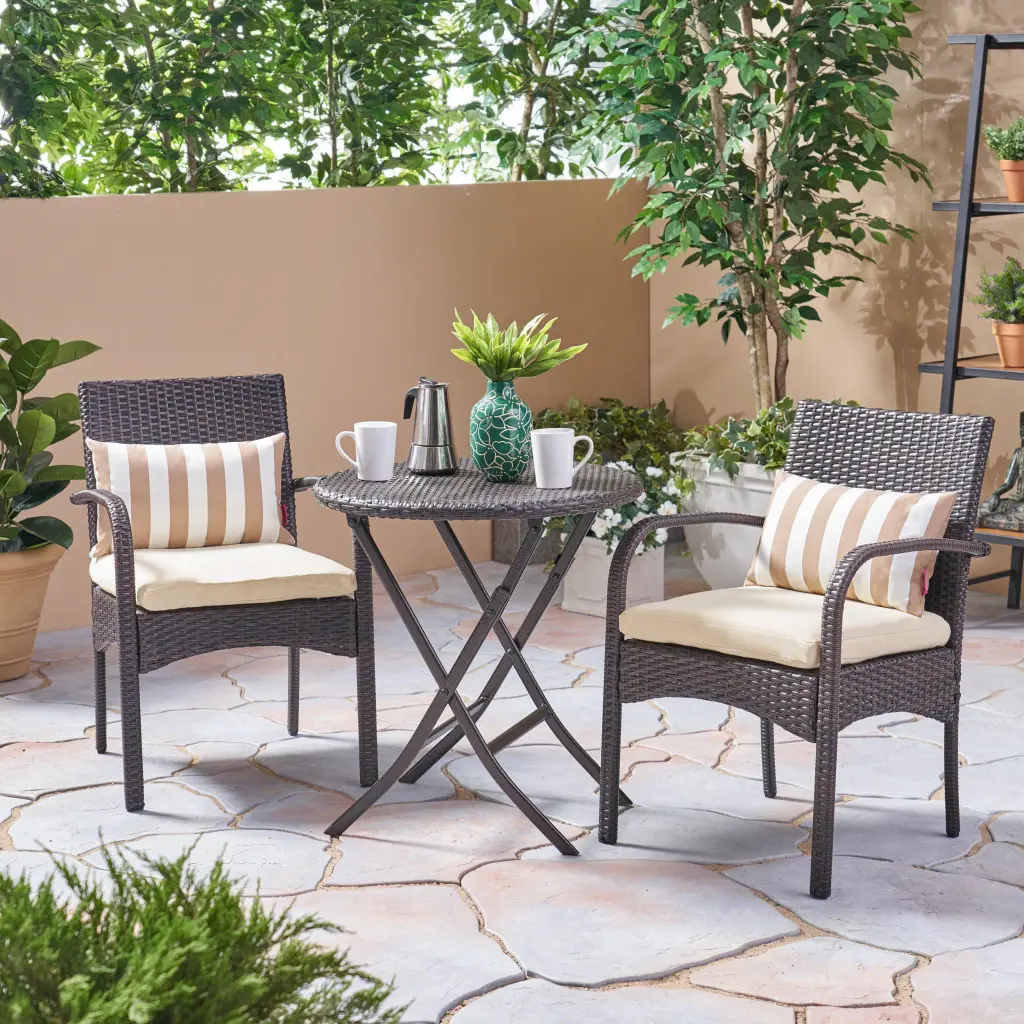 Hayden Brown Multi-Pe Rattan Iron Water-Resistant Bistro Set nh-gardenpara