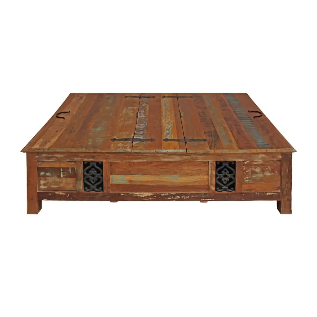 Moti Trinidad 60 Reclaimed Solid Wood Box Cocktail Table Multi-Color MOTI Furniture