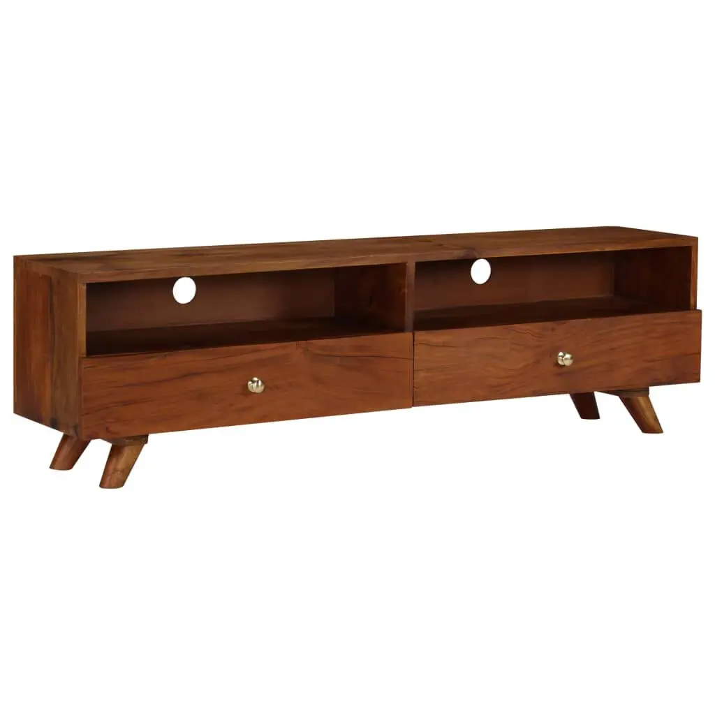 TV Stand Solid Reclaimed Wood 55 Inch Industrial Media Console
