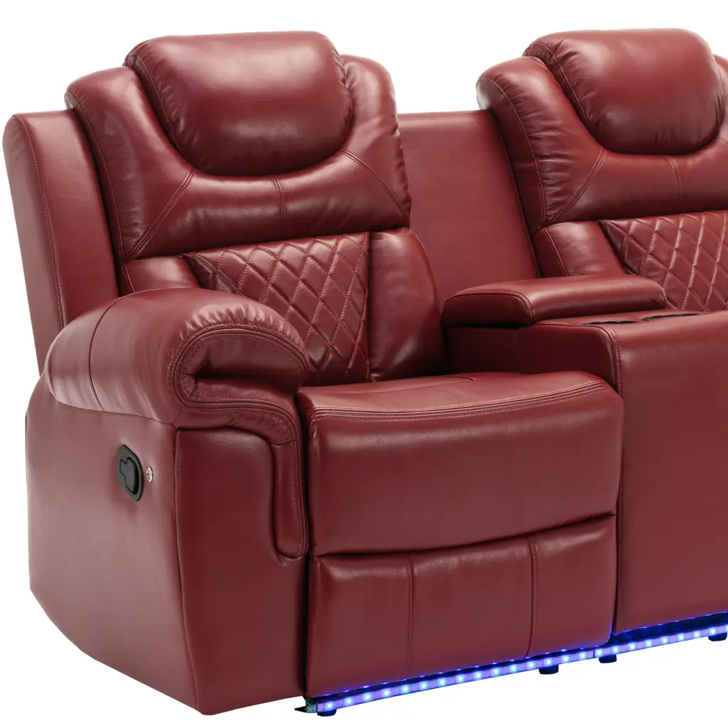 3 Pieces Recliner Sofa Set Home Theater Seating Manual Recliner Chair Living Room rnb