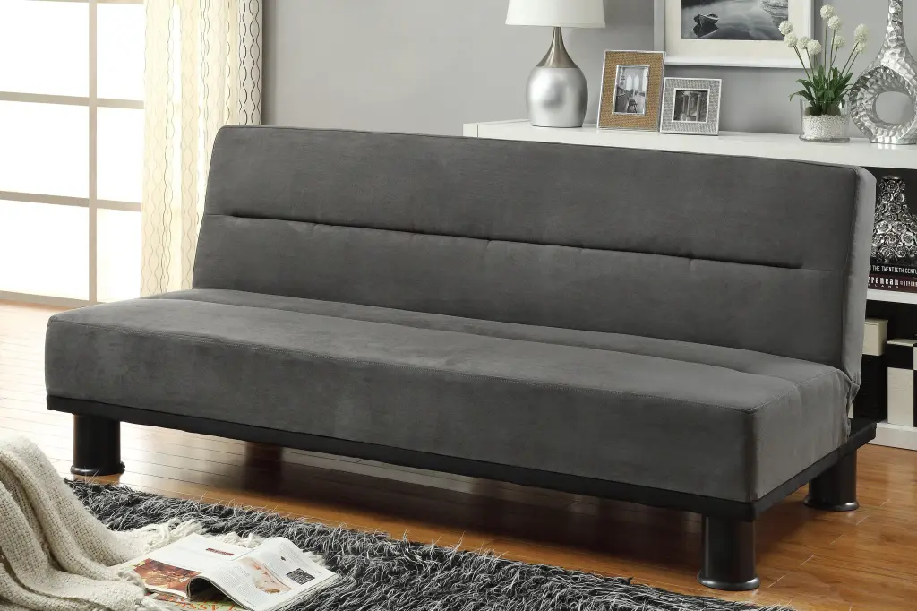 Gray Microfiber Upholstered Elegant Lounger 1Pc Solid Wood Plywood Frame Recliner kanepe