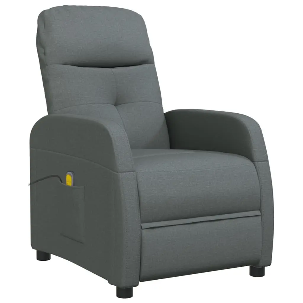 Massage Chair Dark Gray Fabric Recliner Zero Gravity and Heat Therapy