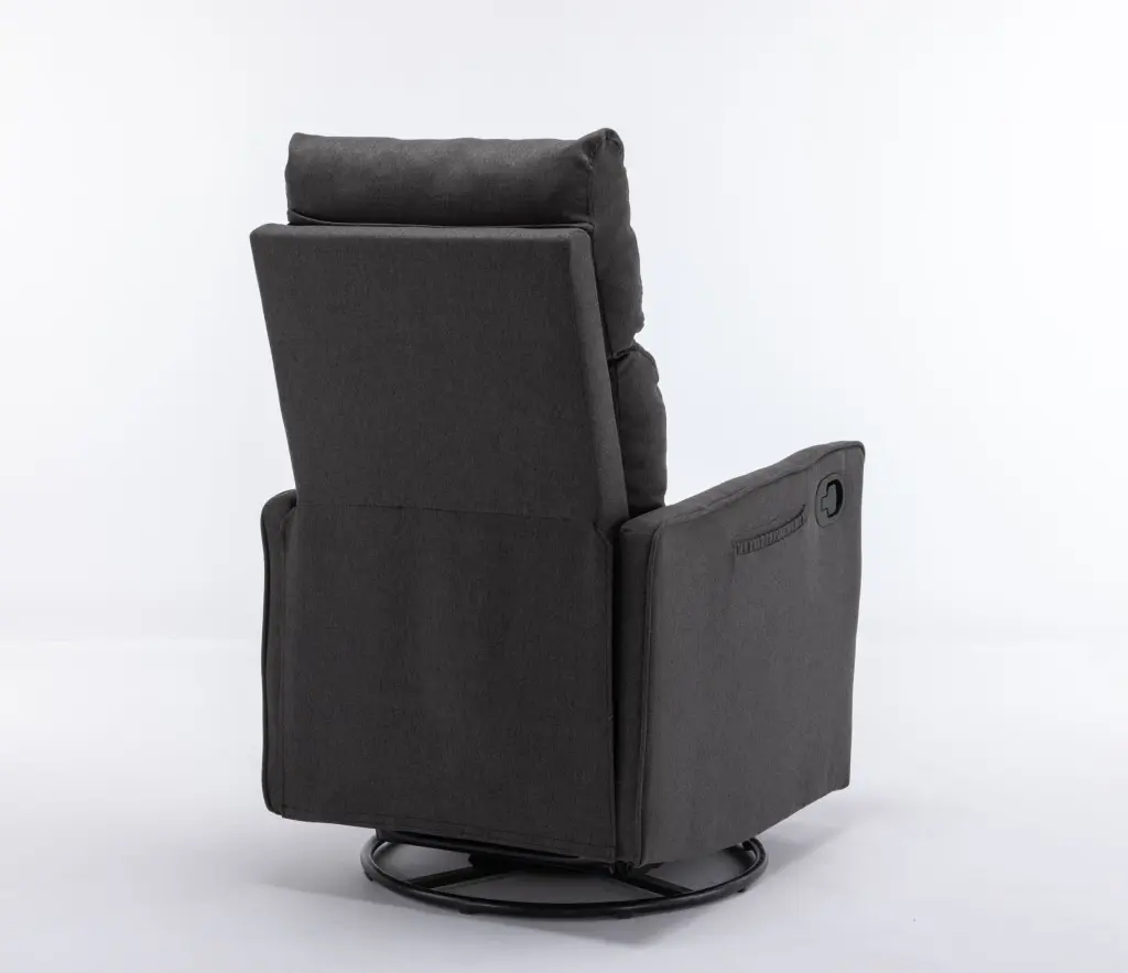 Cotton Linen Swivel Rocking Chair Glider Recliner Neutral Colors dg collection