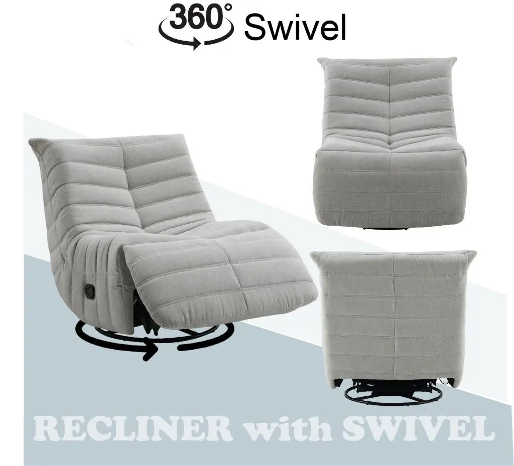 Talmon Glider Recliner Swivel Oyster Chenille Gray Upholstery acme onsite store