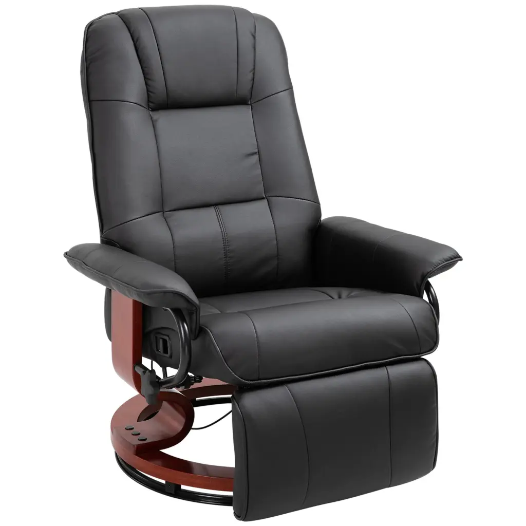 Faux Leather Manual Recliner Swivel Lounge Chair Footrest aosom business