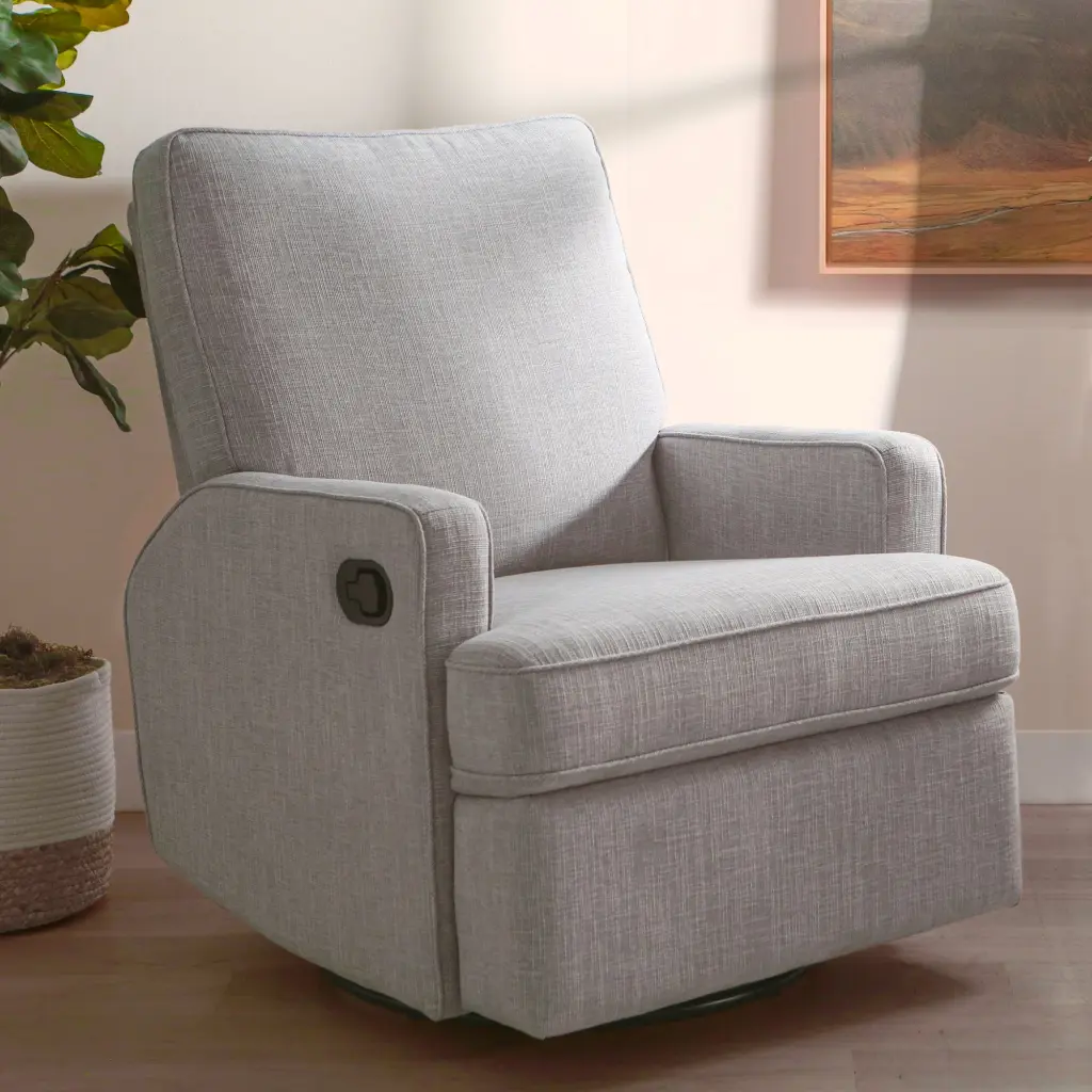 Tucker Swivel Recliner Gray Upholstered Material b2714