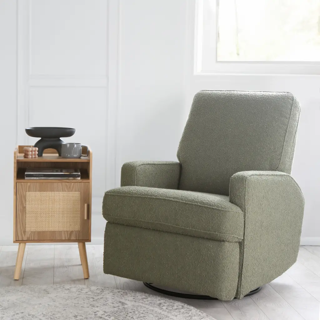 Tucker Swivel Recliner Sage Boucle Sage Material b2714