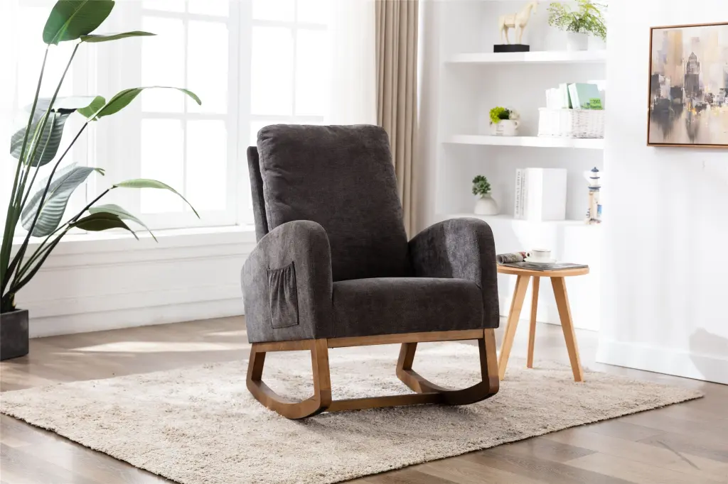Coolmore Modern Rocking Chair Recliner and Wooden Frame coolmore w-395